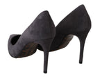Dolce &amp; Gabbana Gray Suede Leather Stiletto Shoes Heels