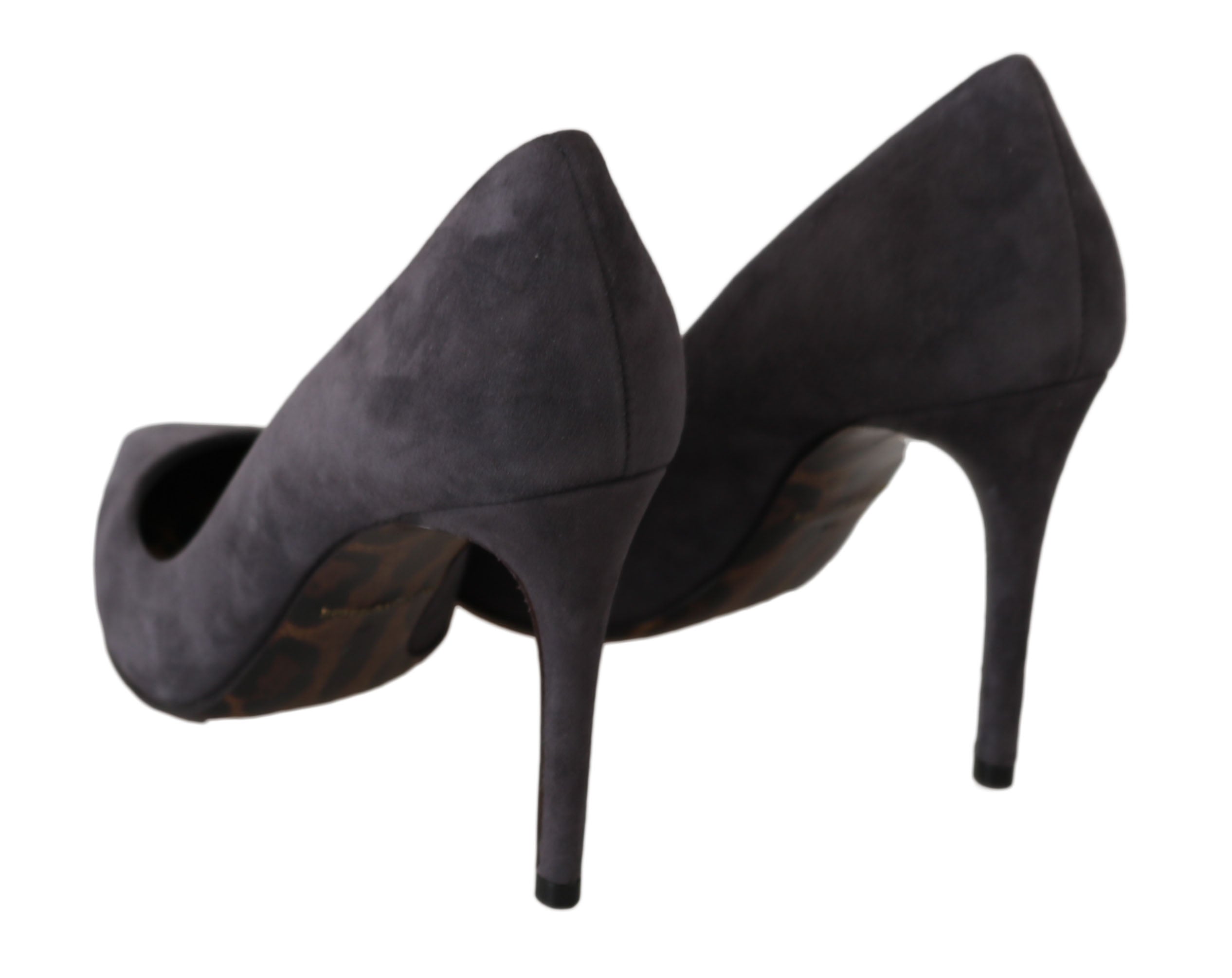 Dolce &amp; Gabbana Gray Suede Leather Stiletto Shoes Heels