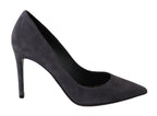 Dolce &amp; Gabbana Gray Suede Leather Stiletto Shoes Heels