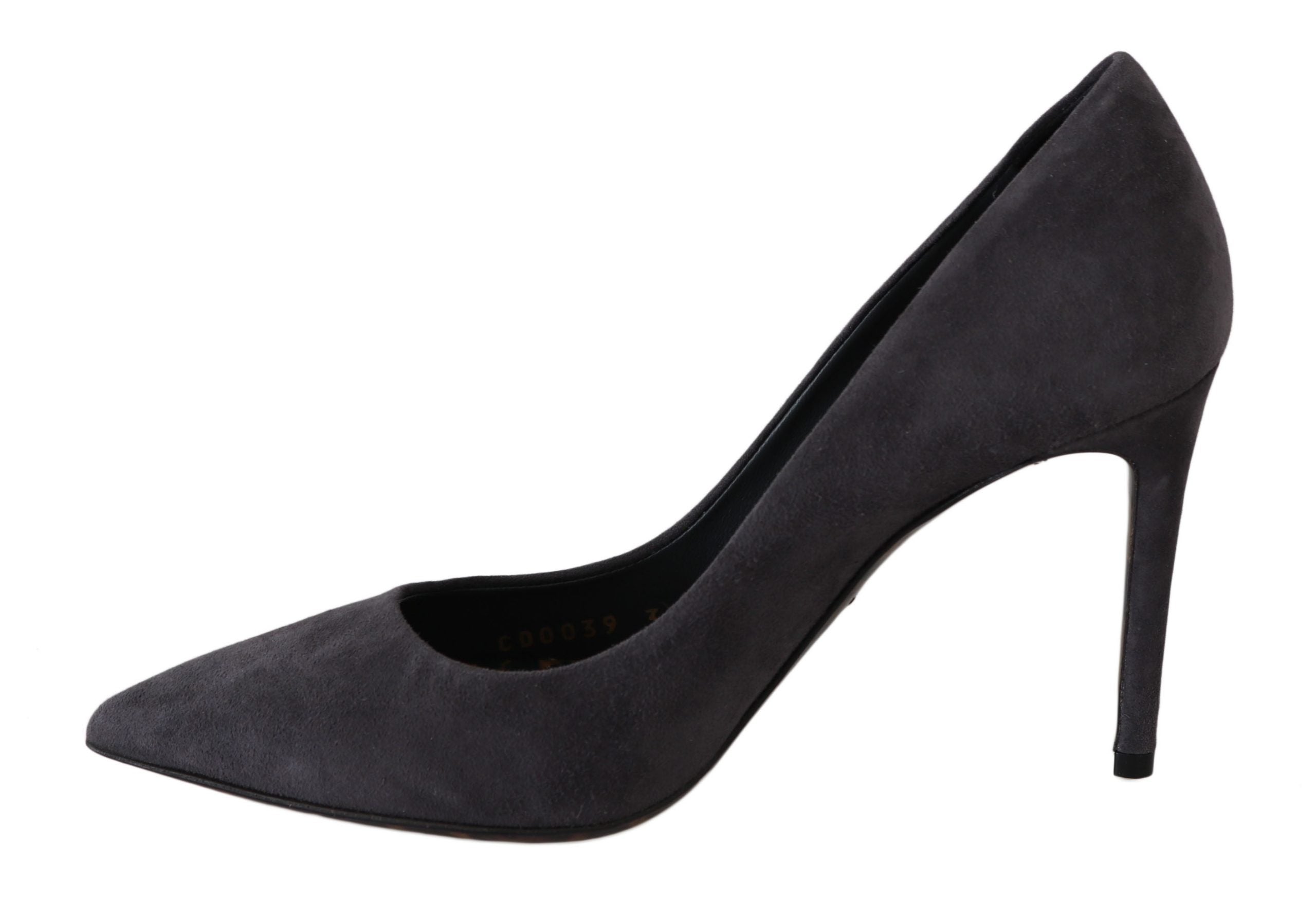 Dolce &amp; Gabbana Gray Suede Leather Stiletto Shoes Heels