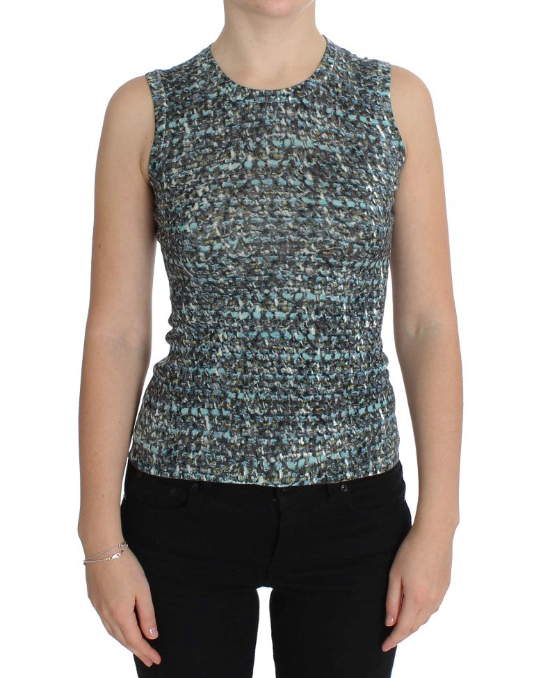 Dolce &amp; Gabbana Blue Wool Sweater Sleeveless Pullover