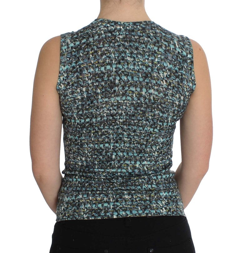 Dolce &amp; Gabbana Blue Wool Sweater Sleeveless Pullover