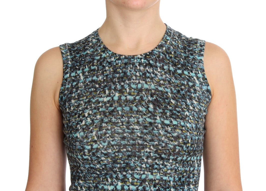 Dolce &amp; Gabbana Blue Wool Sweater Sleeveless Pullover