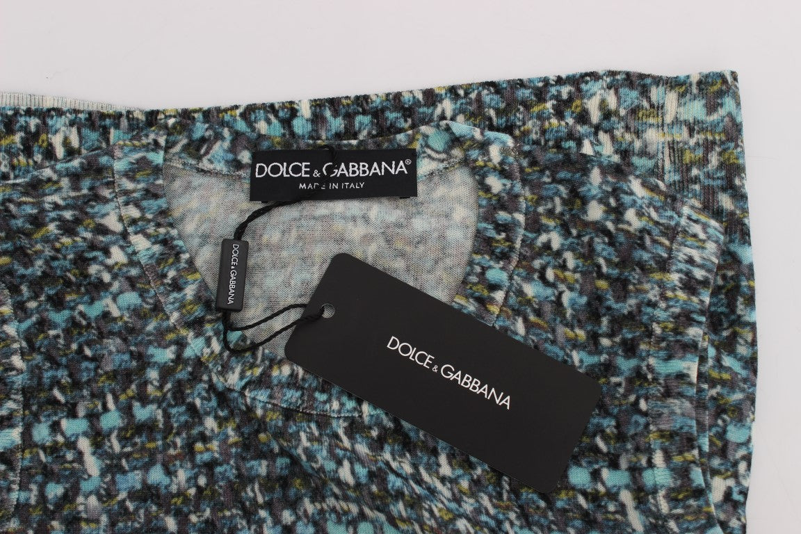 Dolce &amp; Gabbana Blue Wool Sweater Sleeveless Pullover