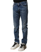 Dolce & Gabbana Blue Cotton Stretch Slim Fit Men Denim Jeans