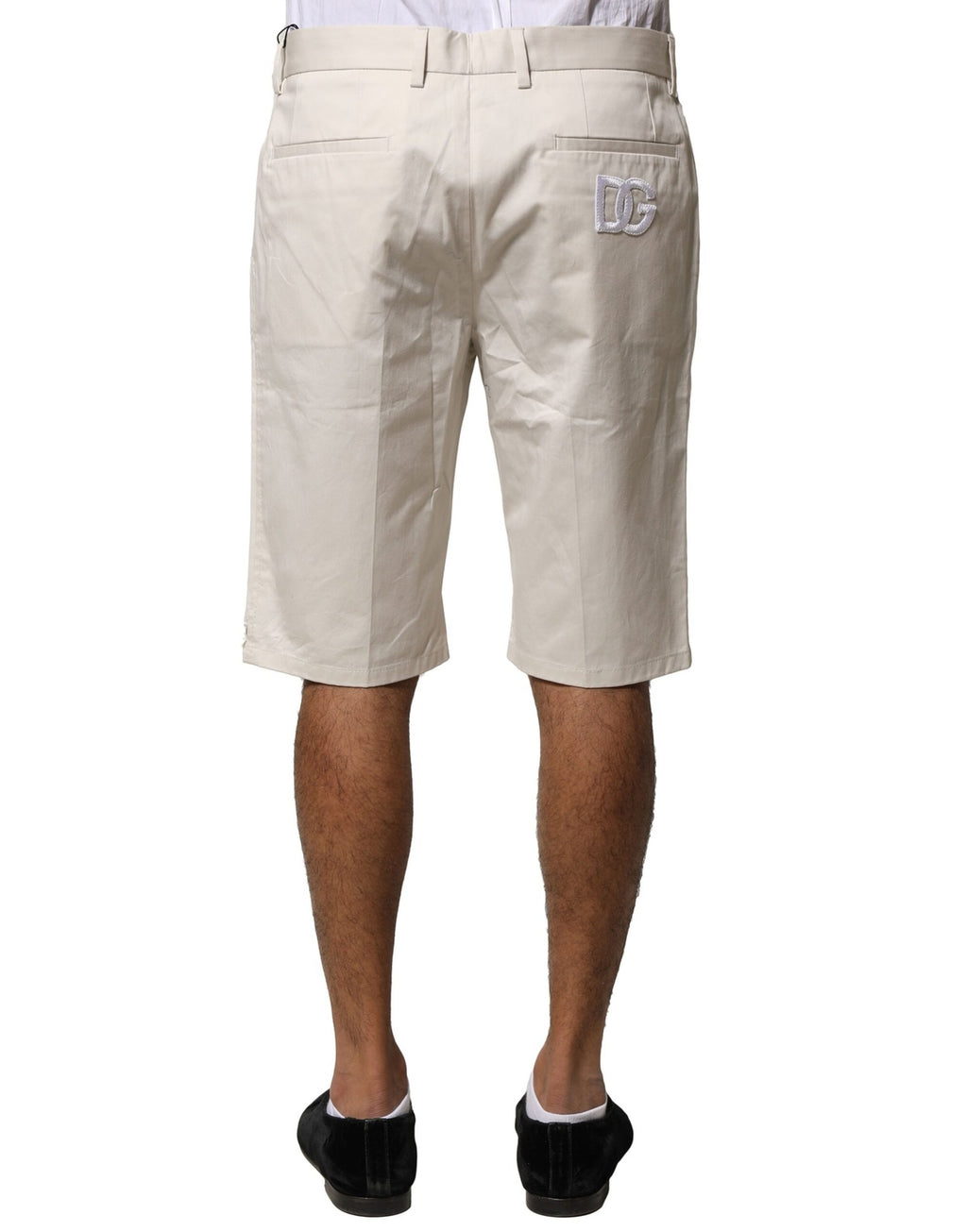 Dolce &amp; Gabbana Beige Cotton Stretch Mid Waist Bermuda Shorts