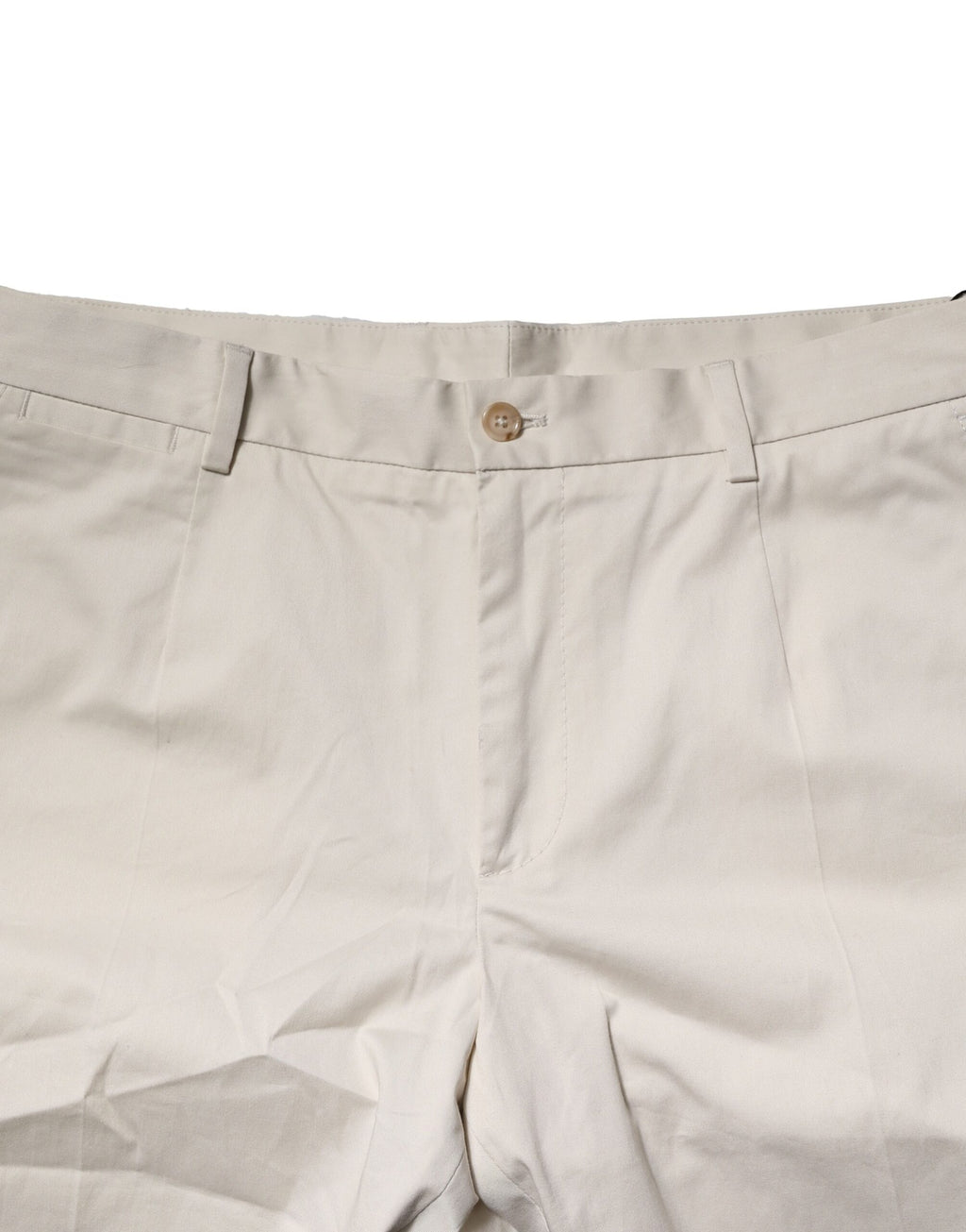 Dolce &amp; Gabbana Beige Cotton Stretch Mid Waist Bermuda Shorts