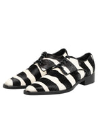 Dolce &amp; Gabbana Black White Zebra Pony Fur Dress Shoes