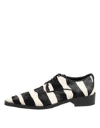 Dolce &amp; Gabbana Black White Zebra Pony Fur Dress Shoes