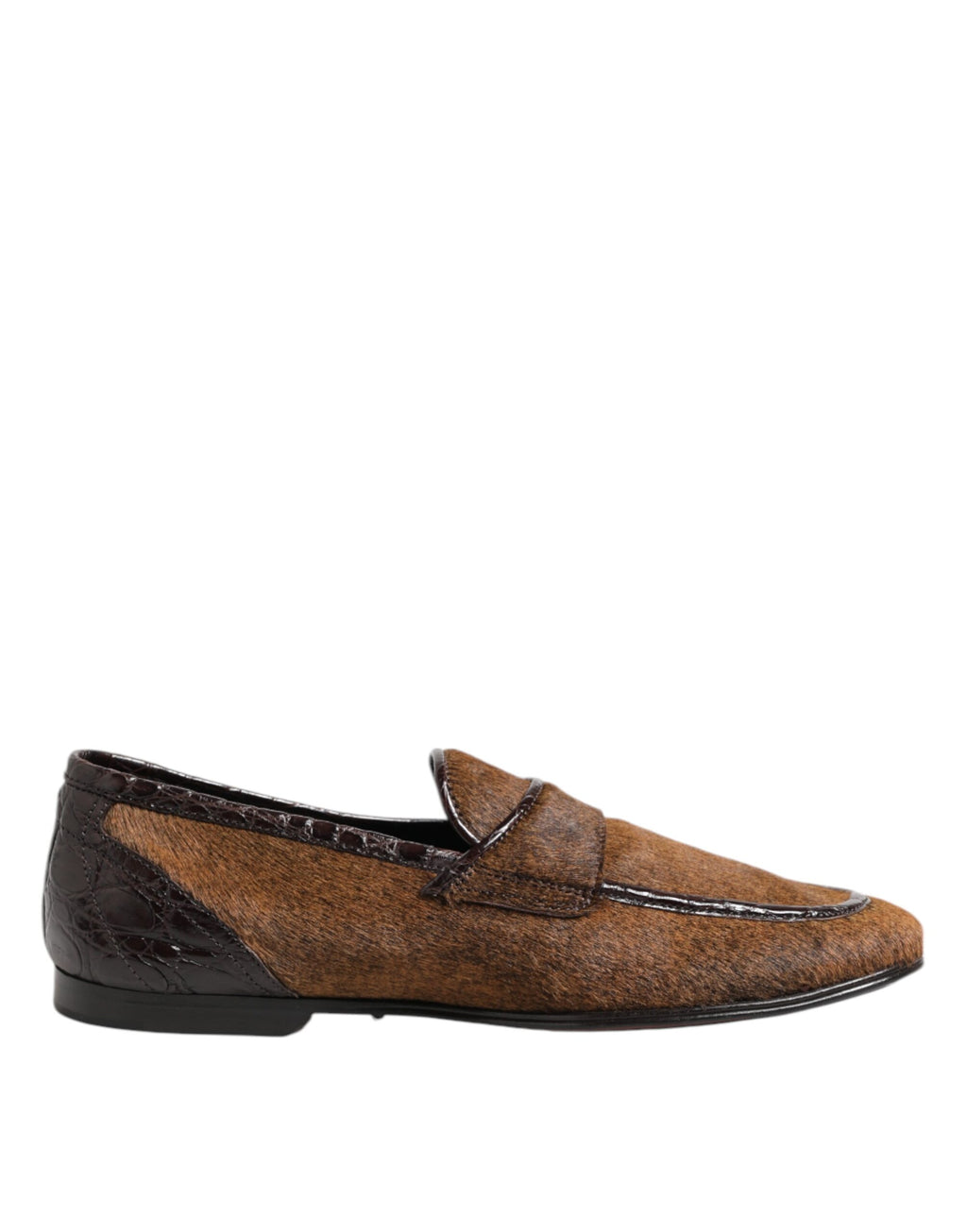 Dolce &amp; Gabbana Brown Loafers Leather Slip On Men Dress Shoes