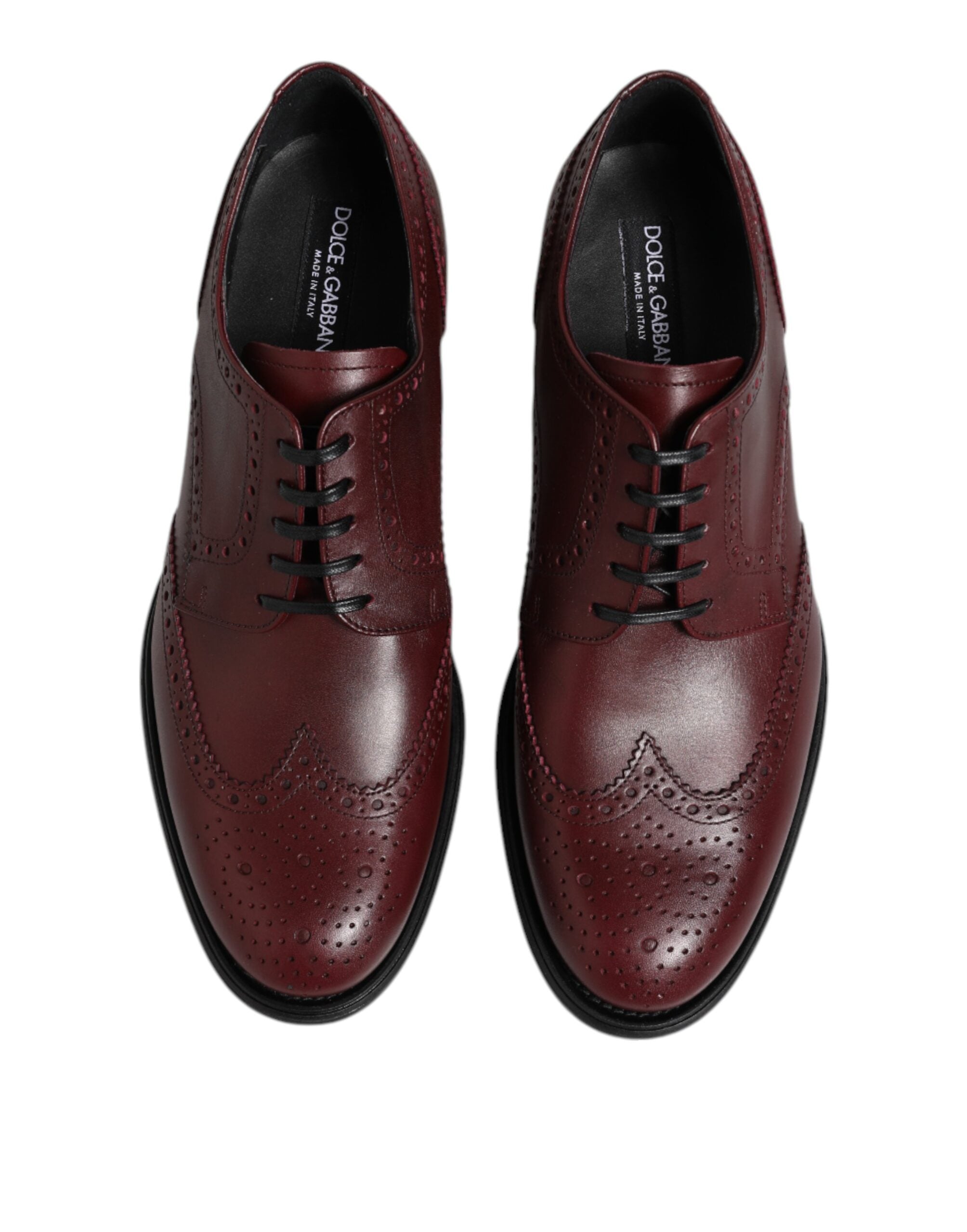 Dolce &amp; Gabbana Brown Leather Lace Up Derby Dress Shoes