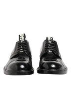 Dolce &amp; Gabbana Black Leather Dress Lace Up Men Formal Shoes