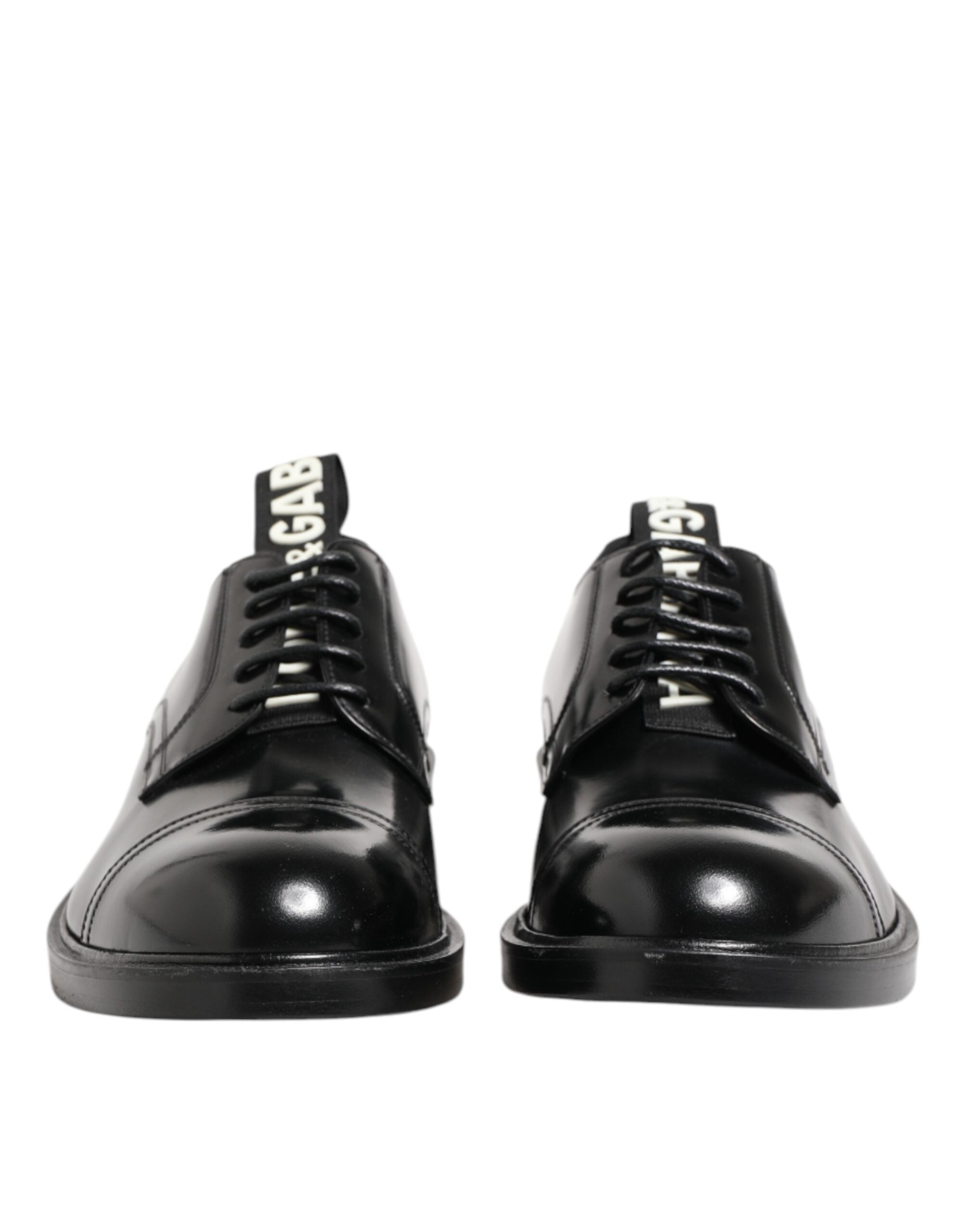 Dolce &amp; Gabbana Black Leather Dress Lace Up Men Formal Shoes
