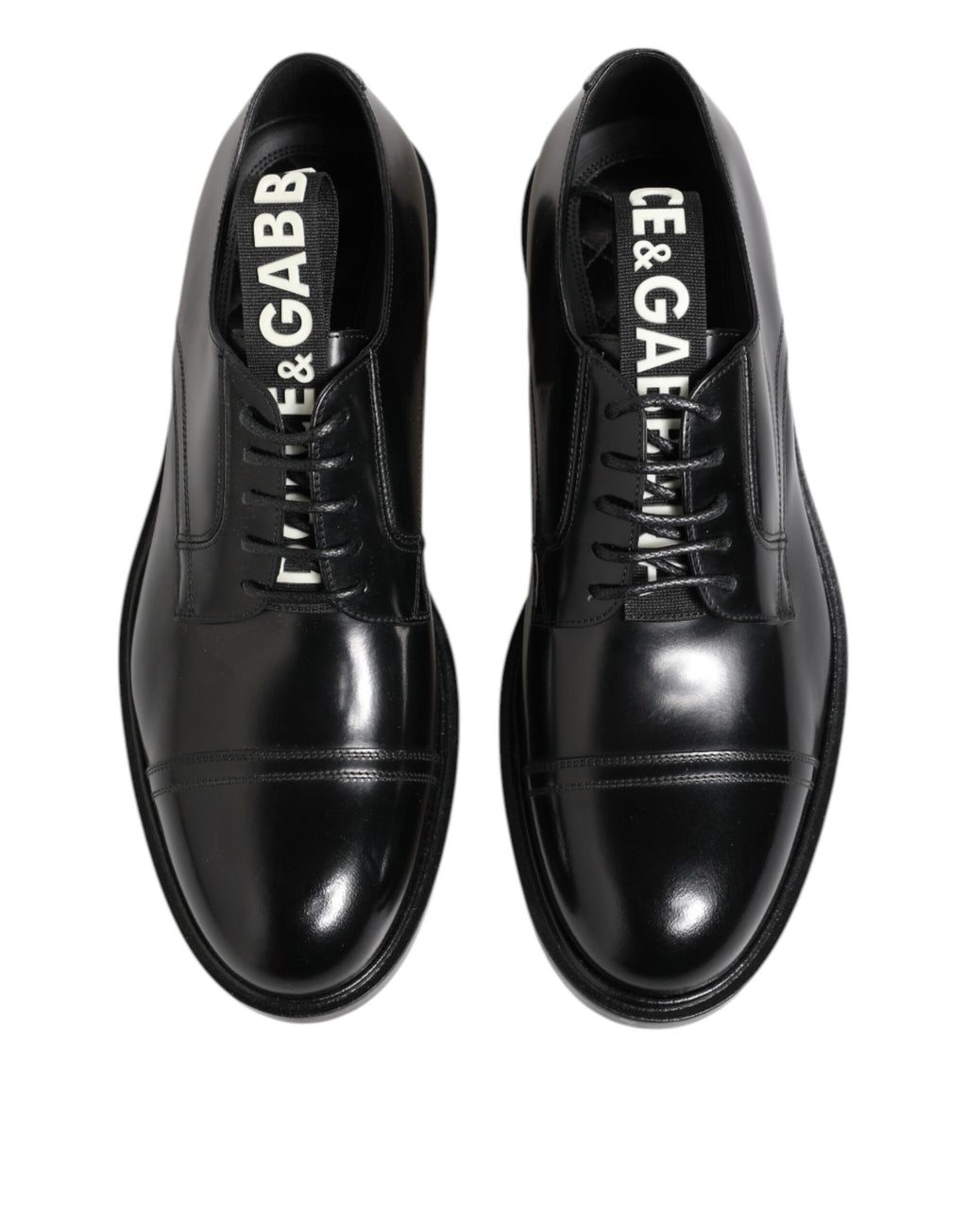 Dolce &amp; Gabbana Black Leather Dress Lace Up Men Formal Shoes