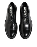 Dolce &amp; Gabbana Black Leather Dress Lace Up Men Formal Shoes