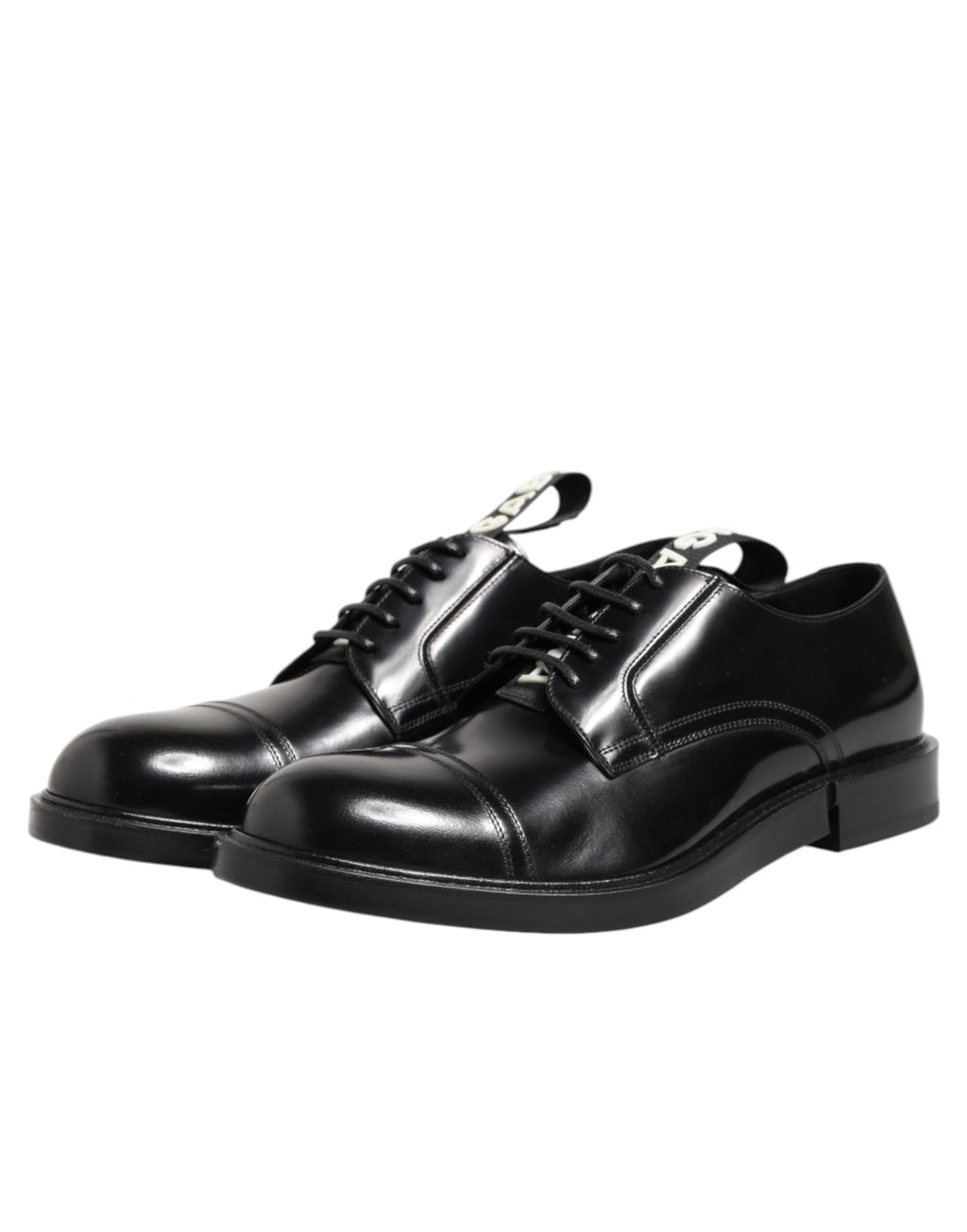 Dolce &amp; Gabbana Black Leather Dress Lace Up Men Formal Shoes