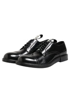 Dolce &amp; Gabbana Black Leather Dress Lace Up Men Formal Shoes