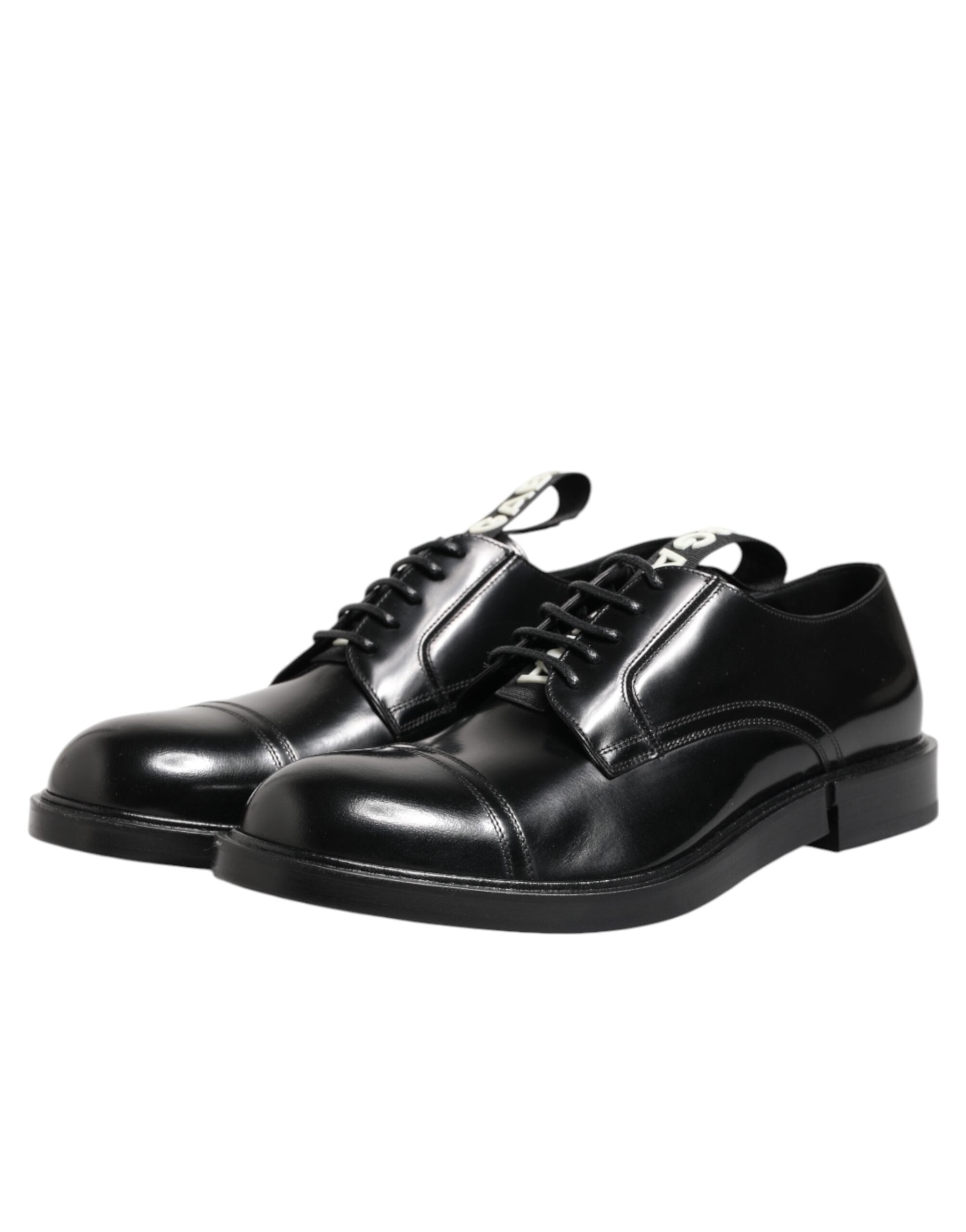 Dolce &amp; Gabbana Black Leather Dress Lace Up Men Formal Shoes