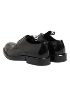 Dolce &amp; Gabbana Black Leather Dress Lace Up Men Formal Shoes