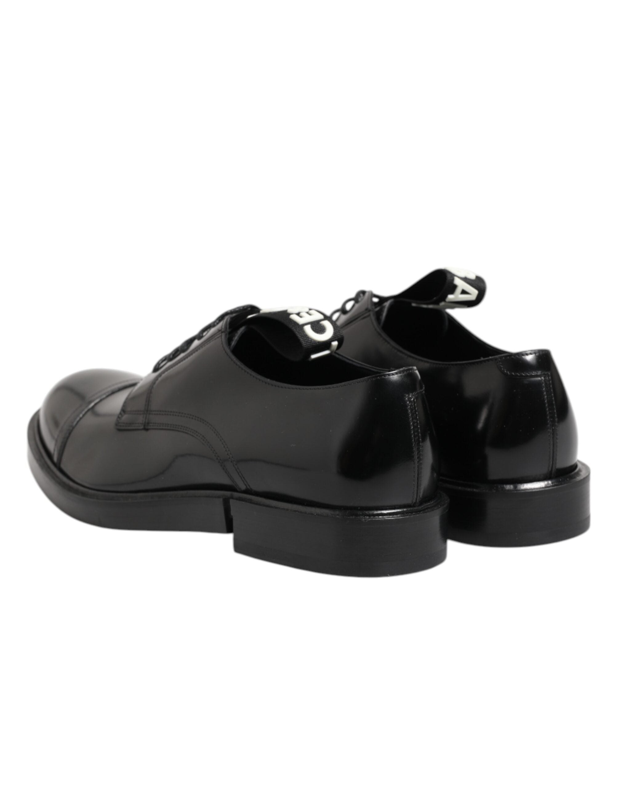 Dolce &amp; Gabbana Black Leather Dress Lace Up Men Formal Shoes