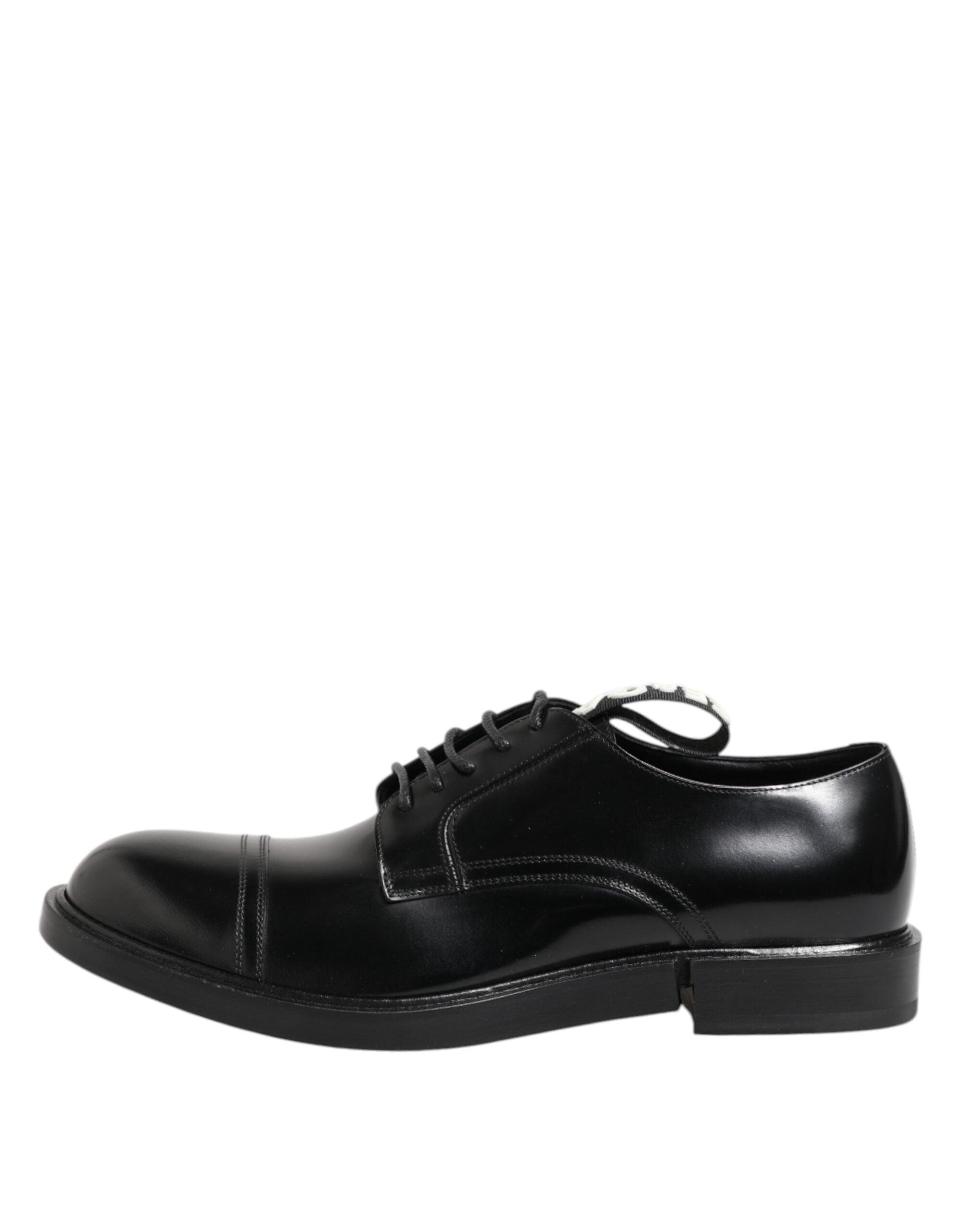Dolce &amp; Gabbana Black Leather Dress Lace Up Men Formal Shoes