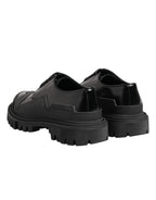 Dolce &amp; Gabbana Black Patent Leather Trekking Derby Shoes