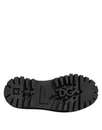 Dolce &amp; Gabbana Black Patent Leather Trekking Derby Shoes