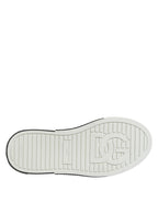 Dolce &amp; Gabbana White Dotted Leather Slip On Men Sneakers Shoes