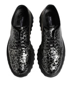 Dolce &amp; Gabbana Black White Calfskin Chunky Derby Shoes