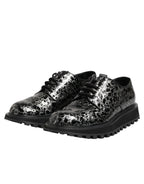 Dolce &amp; Gabbana Black White Calfskin Chunky Derby Shoes