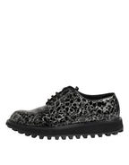 Dolce &amp; Gabbana Black White Calfskin Chunky Derby Shoes