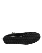Dolce &amp; Gabbana Black Quilted Leather Lace Up Sneakers Shoes