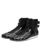 Dolce &amp; Gabbana Black Quilted Leather Lace Up Sneakers Shoes