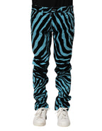 Dolce & Gabbana Blue Black Stripes Skinny Denim Jeans