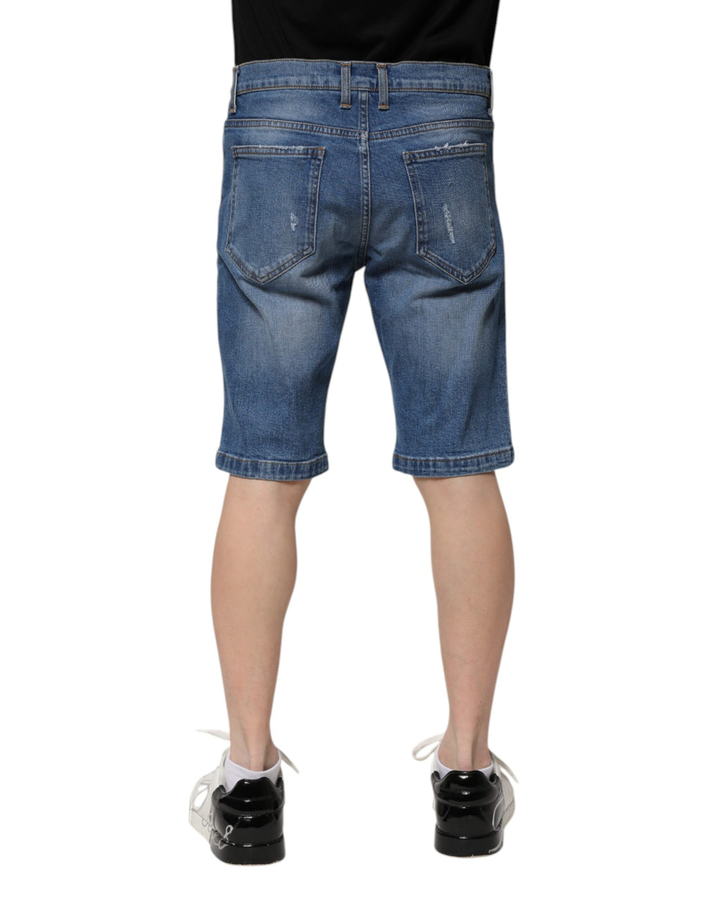 Dolce &amp; Gabbana Blue Cotton Stretch Men Denim Bermuda Shorts