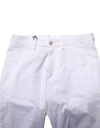 Dolce &amp; Gabbana White Cotton Stretch Men Denim Bermuda Shorts