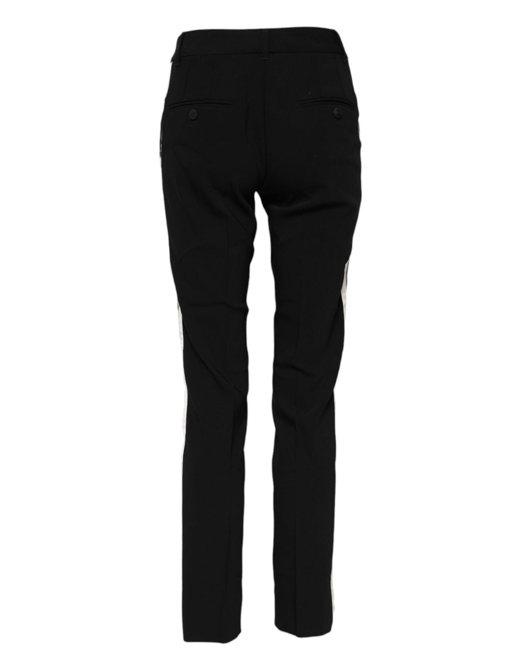 Dolce &amp; Gabbana Black Wool Mid Waisted Tapered Dress Pants