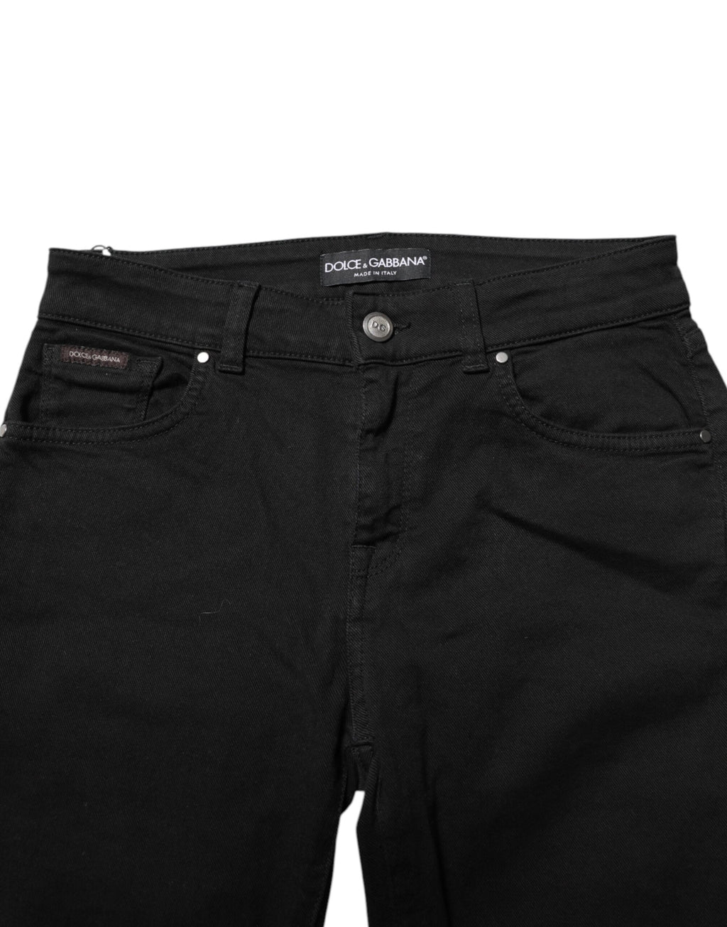 Dolce &amp; Gabbana Black Cotton Skinny Mid Waisted Denim Jeans