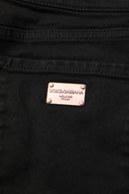 Dolce &amp; Gabbana Black Cotton Skinny Mid Waisted Denim Jeans