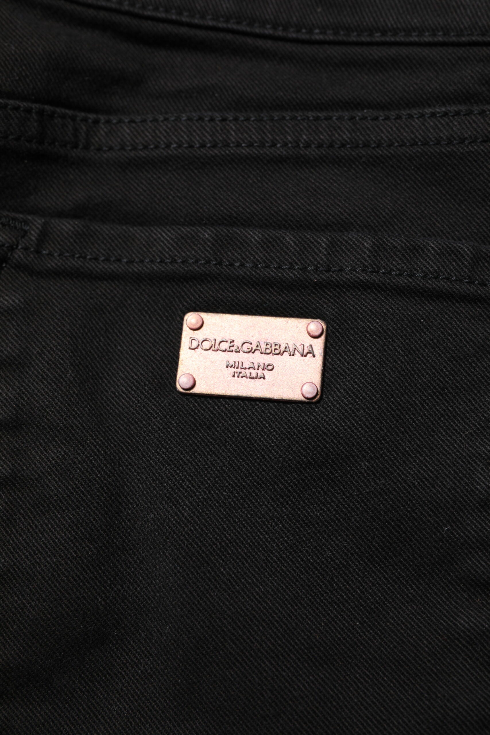 Dolce &amp; Gabbana Black Cotton Skinny Mid Waisted Denim Jeans