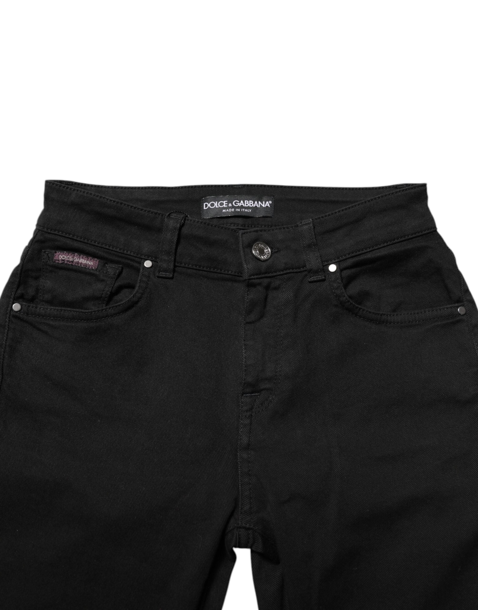 Dolce &amp; Gabbana Black Skinny Cotton Mid Waisted Denim Jeans