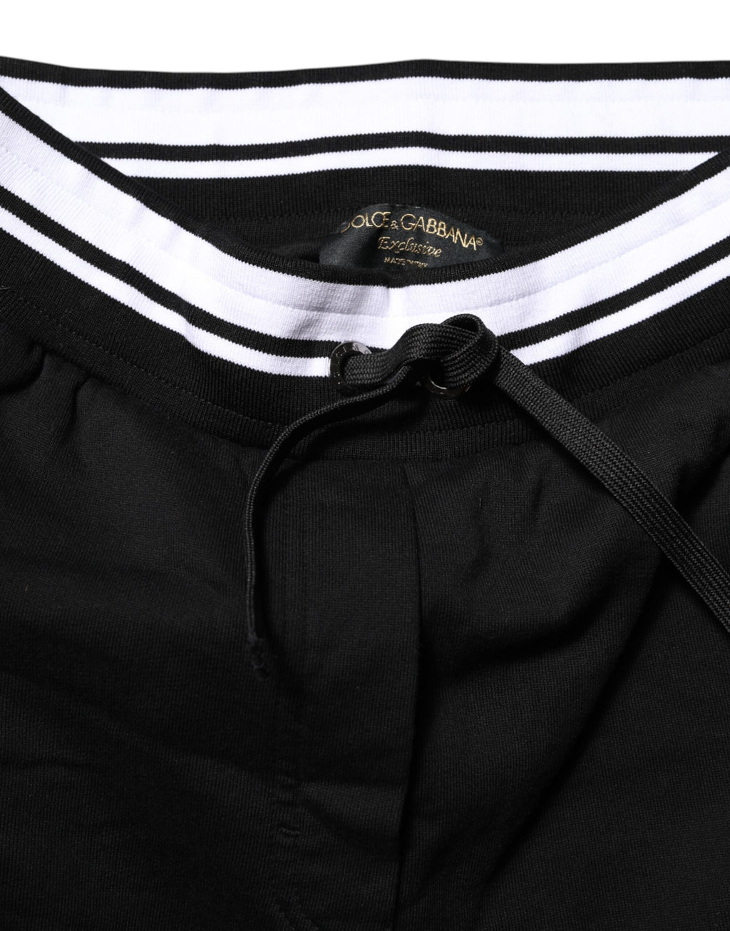 Dolce &amp; Gabbana Black Cotton Mid Waist Jogger Pants