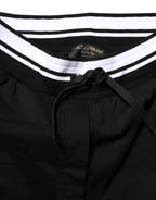 Dolce &amp; Gabbana Black Cotton Mid Waist Jogger Pants