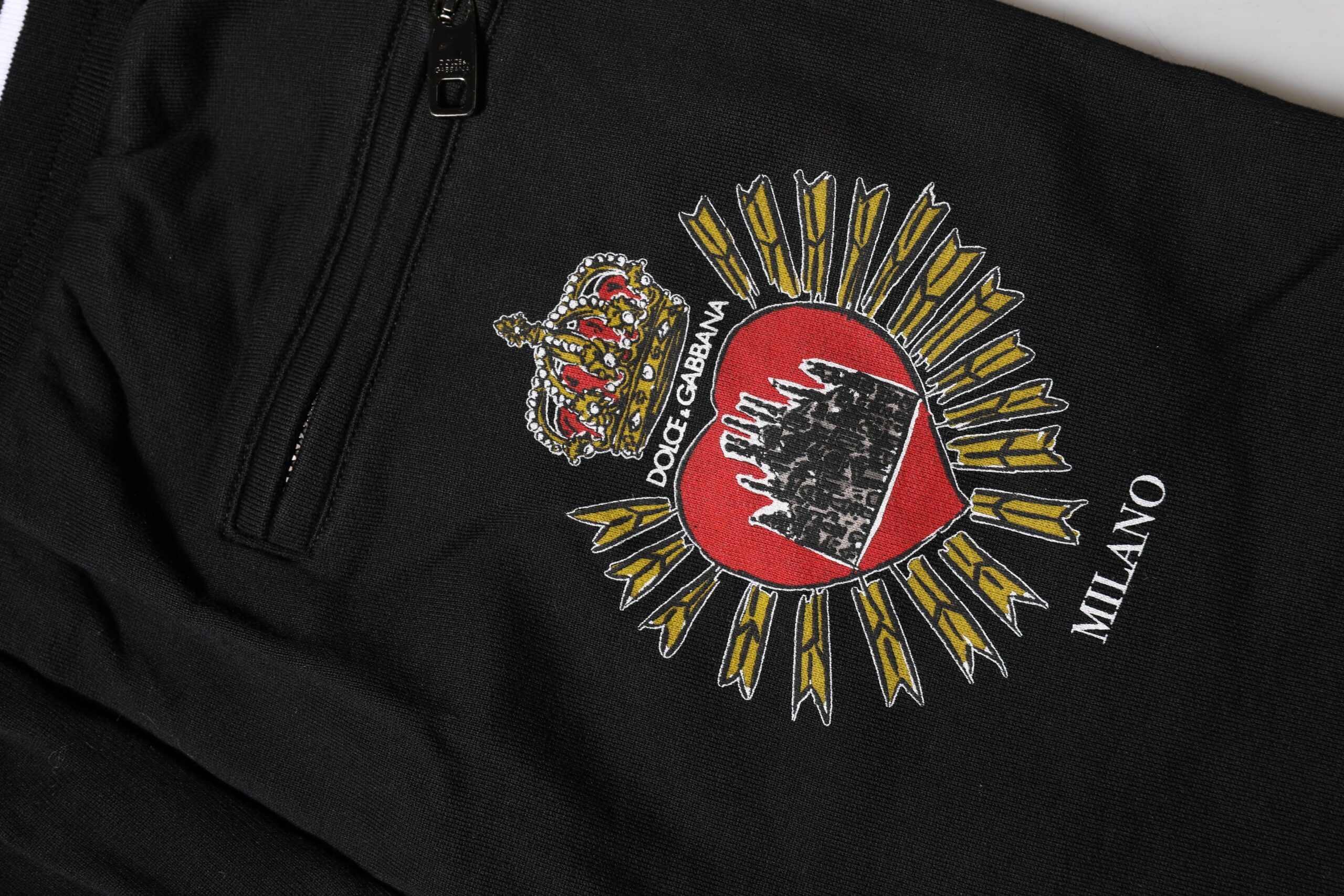 Dolce &amp; Gabbana Black Cotton Mid Waist Jogger Pants