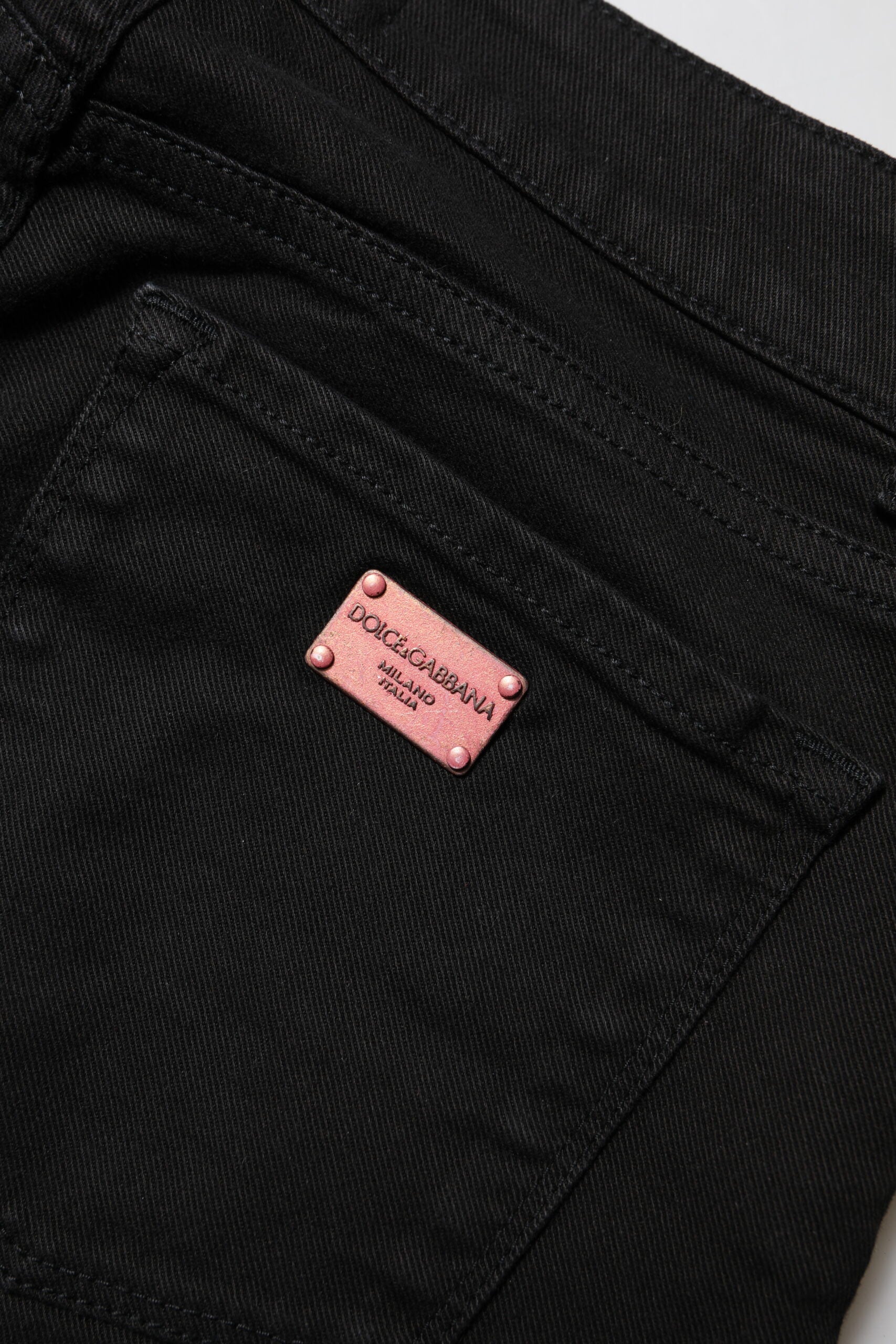 Dolce &amp; Gabbana Black Cotton Skinny Mid Waisted Denim Jeans
