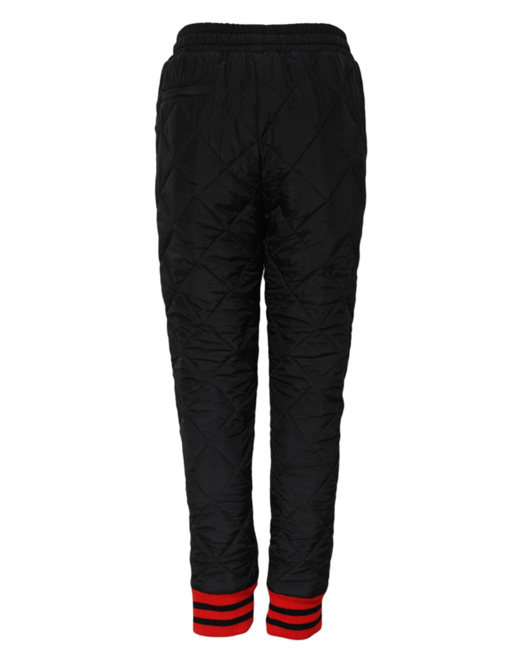 Dolce &amp; Gabbana Black Quilted Mid Waist Jogger Pants
