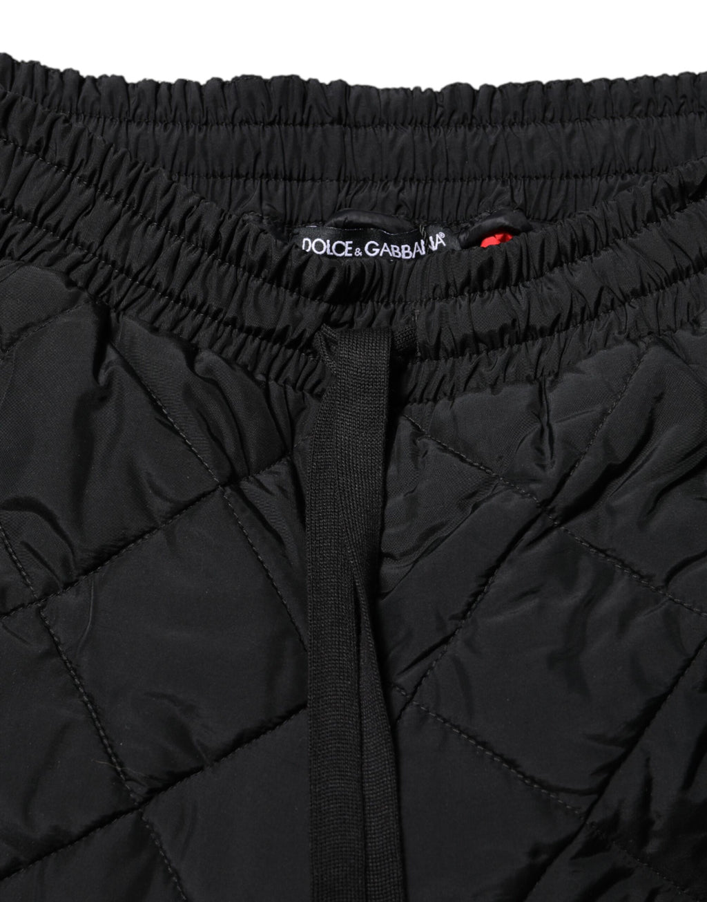 Dolce &amp; Gabbana Black Quilted Mid Waist Jogger Pants