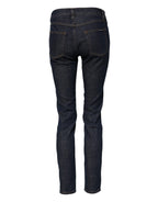Dolce &amp; Gabbana Blue Skinny Cotton Mid Waisted Denim Jeans