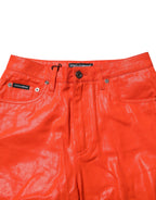 Dolce &amp; Gabbana Orange Cotton High Waisted Denim Jeans