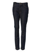 Dolce &amp; Gabbana Blue Queen Patch AUDREY Mid Waist Denim Jeans